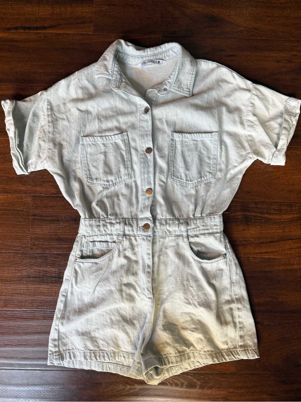 Zara Light Wash Denim Romper size medium